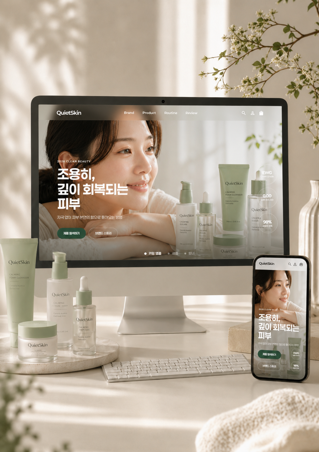 QuietSkin 서비스 화면