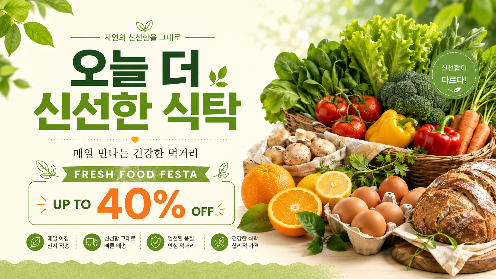 식품 프로모션 배너